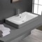 Drop In Sink in Ceramic, Modern, Rectangular